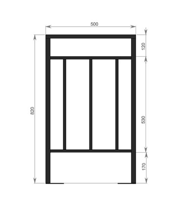 Перила прямое для террасы и крыльца 500 х 820 мм. 3190 - фото 18302