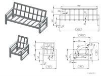 Кровать и кресло 3297