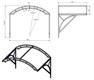 Козырек над крыльцом усиленный. Арочный 1,5 метра с двойной фермой G-2 2628
