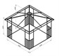 Беседка садовая квадратная "Премиум - Лофт" 3 х 3 метра 2544